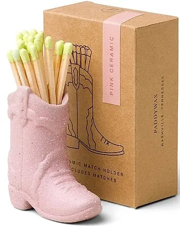 Paddywax Nashville Ceramic Boot Match Holder Pink Futrola za šibice sa punjenjem, roze