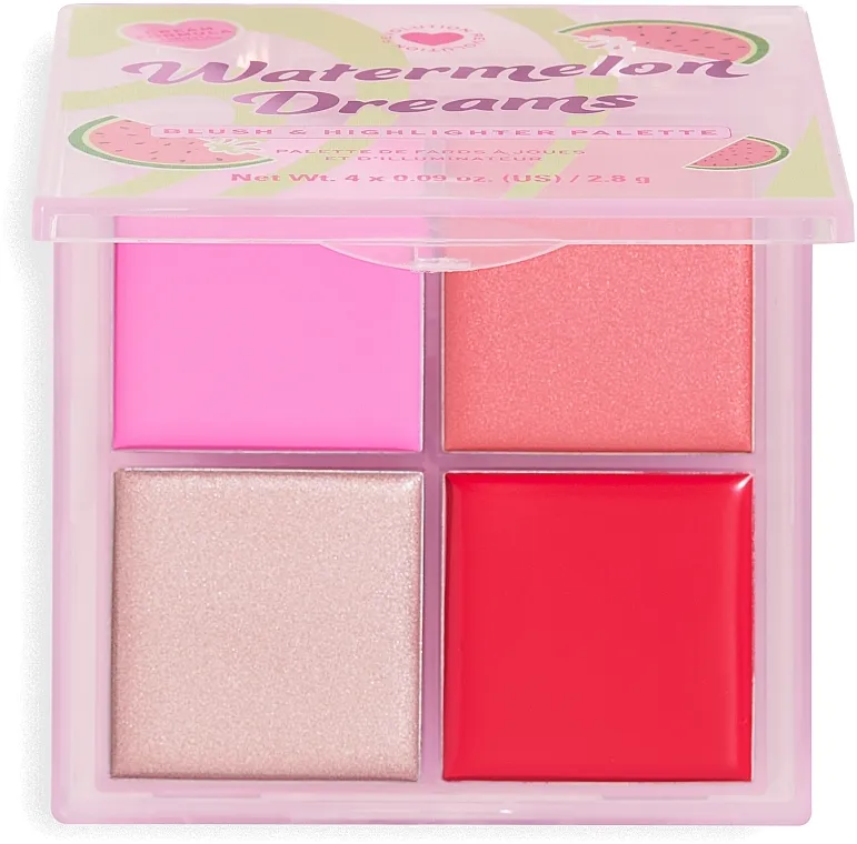 Paleta rumenila i hajlajtera I Heart Revolution Watermelon Dreams Blush &amp; Highlighter Palette