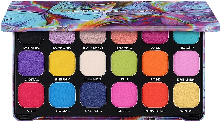 Paleta senki za oči Makeup Revolution Forever Flawless Digi Butterfly Shadow Palette