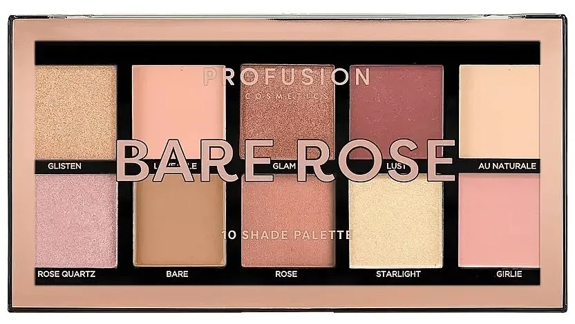 Paleta senki za oči Profusion Cosmetics Bare Rose 10 Shades Eyeshadow Palette