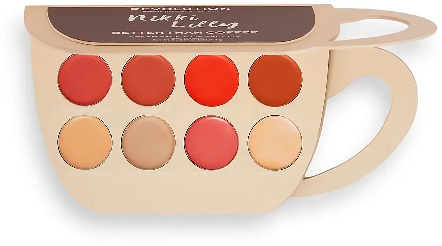 Paleta za lice i usne Makeup Revolution X Nikki Lilly Coffee Cup Cream Face &amp; Lip Palette