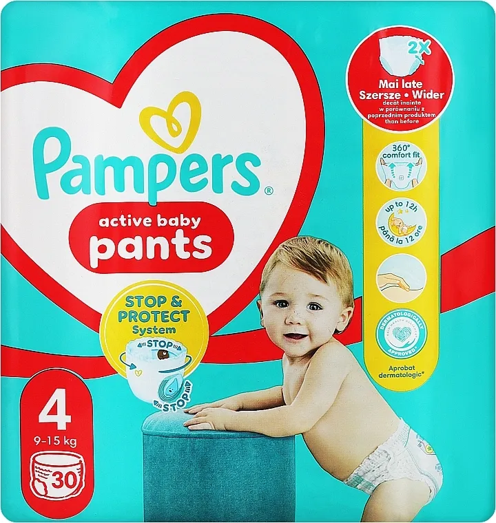 Pampers Gaćice pelene 4 (9-15 kg), 30 kom.
