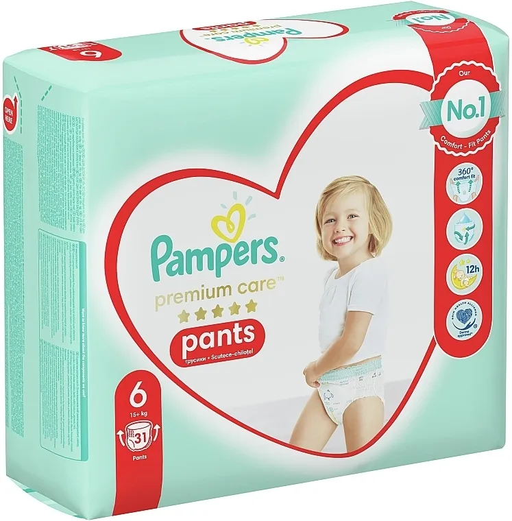 Pampers Gaćice pelene Premium Care Pants Extra large 6 (15 + kg), 31 kom