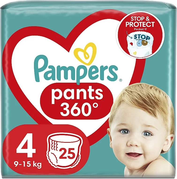 Pampers Hlače pelene Pants 4 (9-15kg), 25 kom.