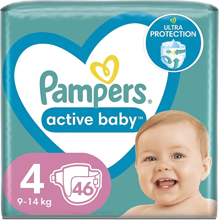 Pampers Pelene Active Baby 4 (9-14 kg), 46 kom.