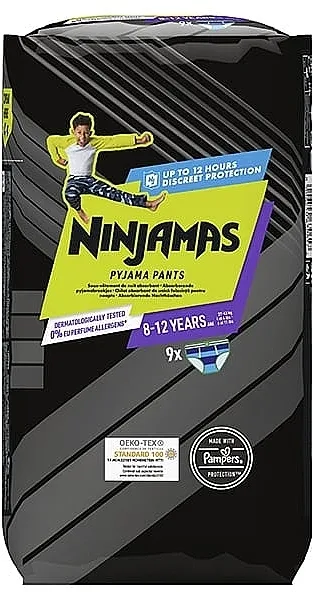 Pampers Pelene-gaćice Ninjamas Pyjama Boy Pants, 8-12 godina (27-43 kg), 9 kom.