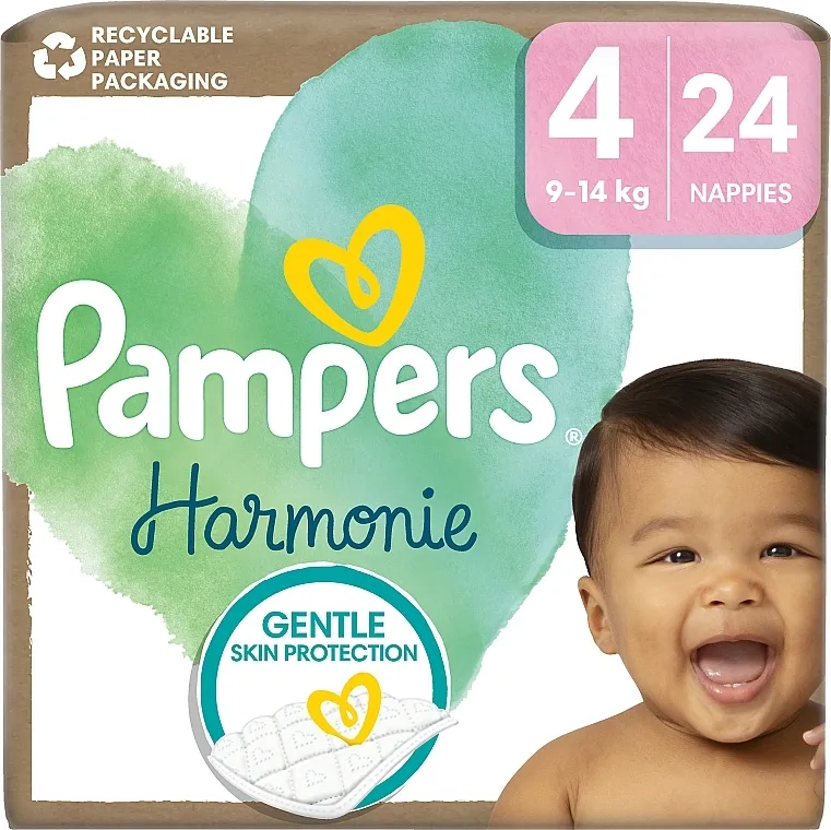 Pampers Pelene Harmonie, veličina 4, 9-14 kg, 24 kom.