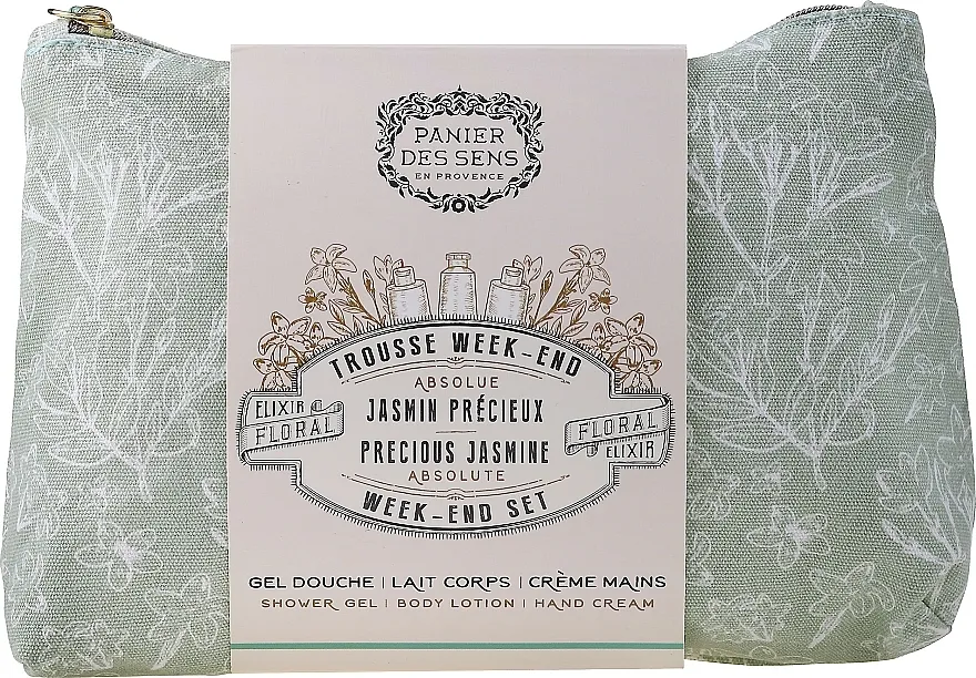 Panier Des Sens Presious Jasmine Week-End Set (sh/gel/70ml + b/lot/70ml + h/cr/30ml + bag)