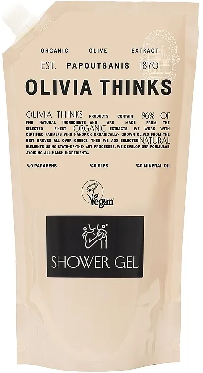 Papoutsanis Olivia Thinks Shower Gel Refill Gel za tuširanje (punjenje)