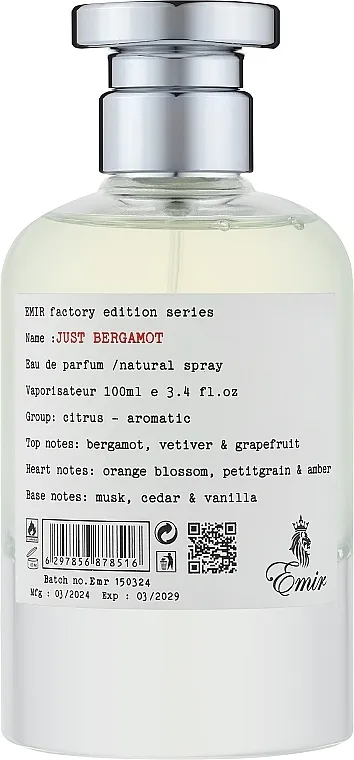 Parfemska voda Emir Factory Edition Just Bergamot