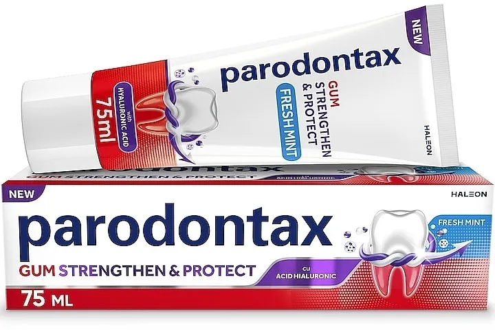 Parodontax Gum Stregthen &amp; Protect Whitening Toothpaste Fresh Mint Izbeljujuća pasta za zube 'Jačanje i zaštita', sa ukusom mente
