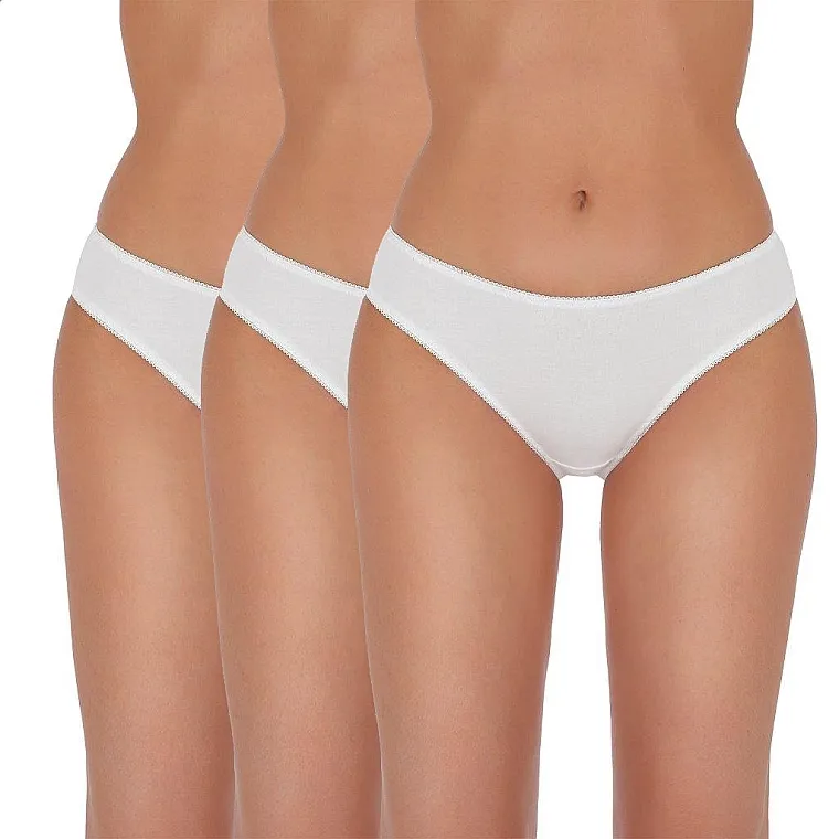 Passion Basic Panties 002 White Bele brazilske gaćice, pakovanje od 3 komada
