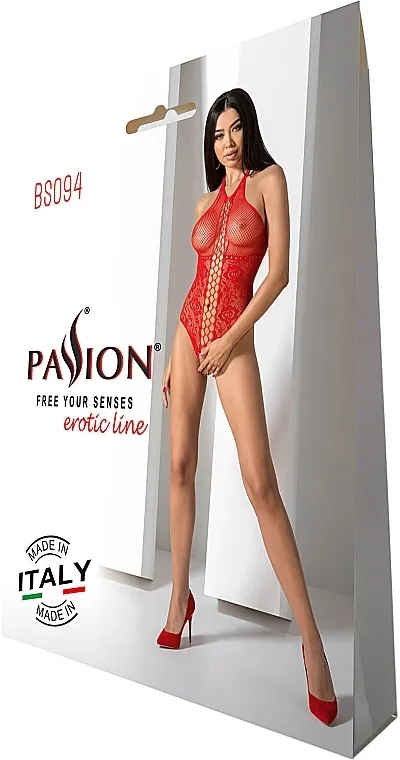 Passion Bodystocking Erotski bodi BS094, crveni