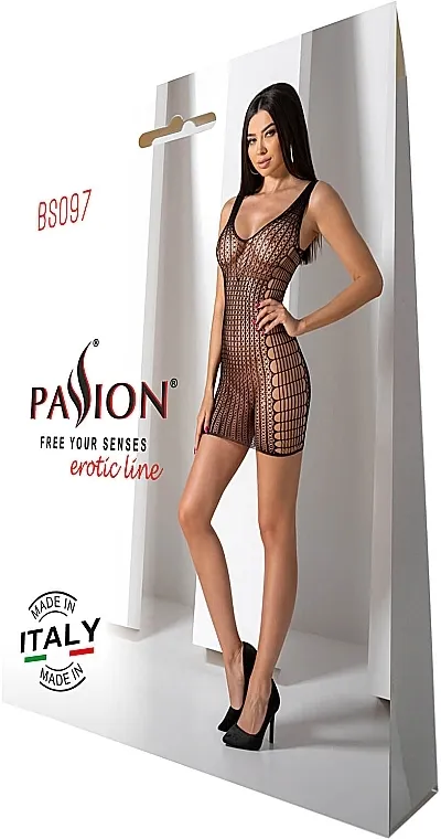 Passion Bodystocking Erotski bodi BS097, crni