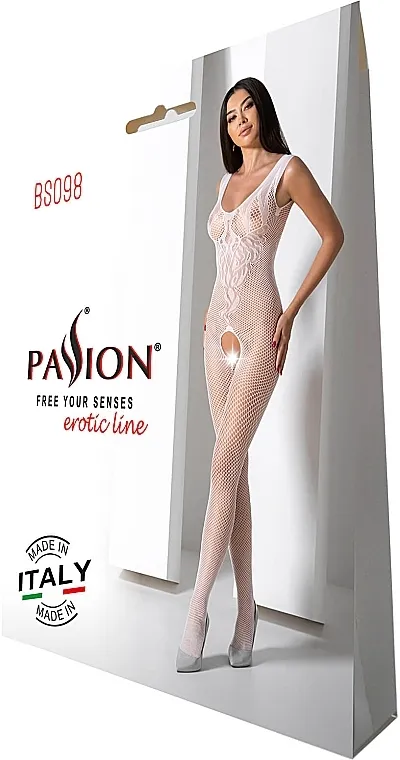 Passion Bodystocking Erotski bodi BS098, beli