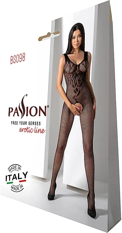 Passion Bodystocking Erotski bodi BS098, crni