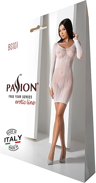 Passion Bodystocking Erotski bodi BS101, beli