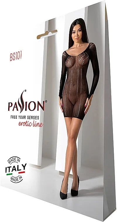 Passion Bodystocking Erotski bodi BS101, crni