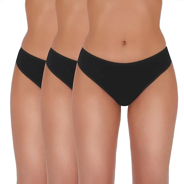 Passion Damske tange, Basic Thong 003, crne, 3‑pak