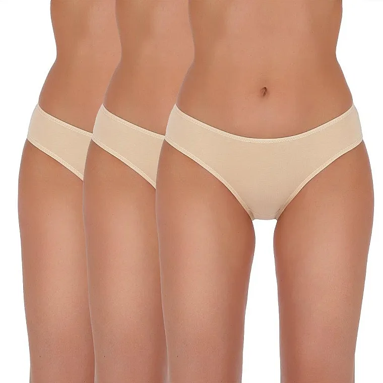 Passion Ženske gaćice tipa slip Basic Panties 001, bež, 3‑pak