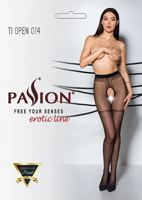 Passion Erotske hulahopke sa izrezom Tiopen 014, 20 Den, crne