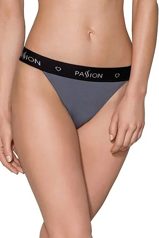 Passion Pamučne tange sa širokom elastičnom trakom PS015, dark grey