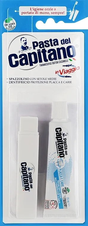 Pasta Del Capitano Teeth Travel Kit (toothpast/25ml + toothbrush/1pc) Set
