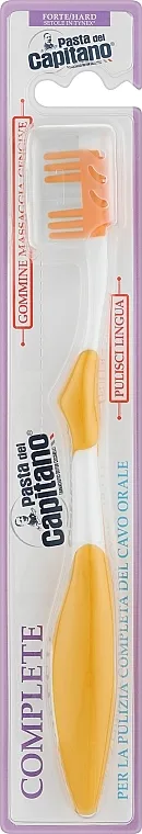 Pasta Del Capitano Toothbrush Complete Medium četkica za zube, srednja, žuta + narandžasto-bela vlakna