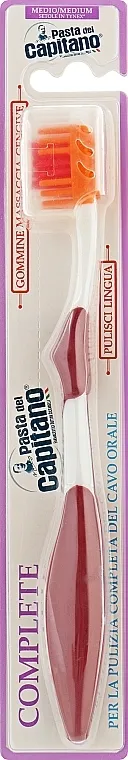 Pasta Del Capitano Toothbrush Complete Medium Četkica za zube, srednja, bordo