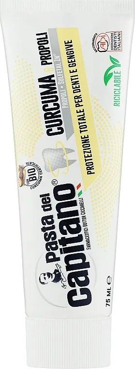Pasta Del Capitano, Turmeric &amp; Propolis Ecological Packaging Pasta za zube "Kurkuma i propolis"