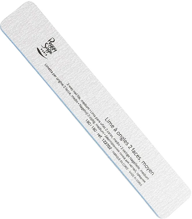 Peggy Sage 2-way Rectangular Medium Washable Nail File Dvostrana turpija za nokte 180/180, zebra