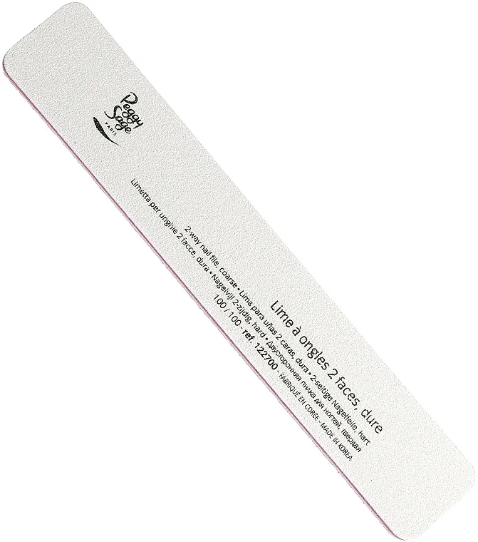 Peggy Sage 2-way Rectangular Washable Nail File Dvostrana turpija za nokte 100/100, bijela