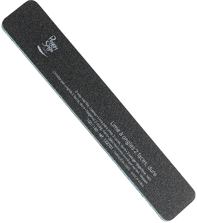 Peggy Sage 2-way Rectangular Washable Nail File Dvostrana turpija za nokte 100/180, crna