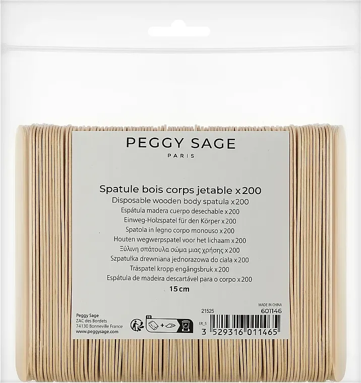 Peggy Sage Lopatica za vosak za tijelo, drvena, 15 cm
