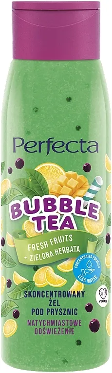 Perfecta Bubble Tea Fresh Fruits + Green Tea Concentrated Shower Gel Gel za tuširanje "Sveže voće i zeleni čaj"