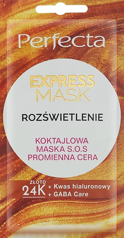 Perfecta Express Mask Cocktail Illuminating Mask SOS Posvetljujuća maska za lice sa 24-karatnim zlatom