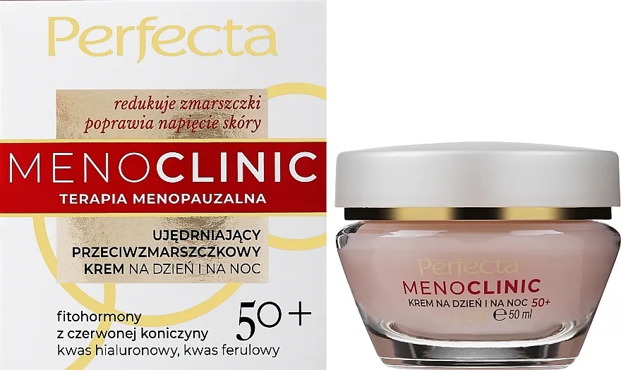 Perfecta Menoclinic 50+ Krema za učvršćivanje lica protiv bora dnevna/noćna 50+