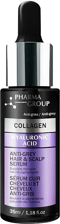 Pharma Group Laboratories Collagen &amp; Hyaluronic Acid Anti-Grey Hair &amp; Scalp Serum Serum protiv sijede kose