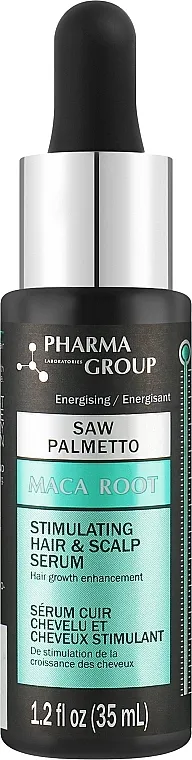 Pharma Group Laboratories Saw Palmetto + Maca Root Hair &amp; Scalp Serum Serum za stimulaciju