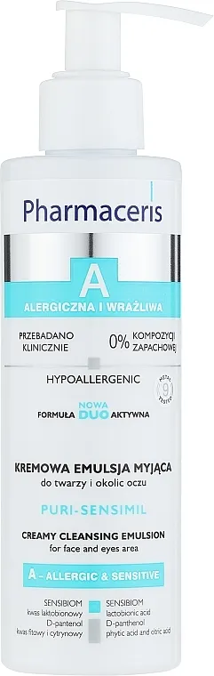 Pharmaceris A Puri-Sensimil Creamy Cleansing Emulsion Kremasta emulzija za čišćenje lica i regije oko očiju