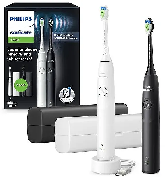 Philips Sonicare 5300 Series Electric Toothbrush Dual Pack (toothbrush/2pcs) Set električnih četkica za zube
