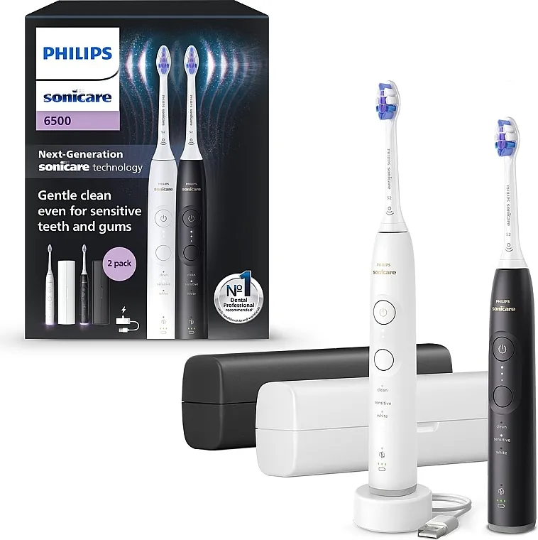 Philips Sonicare 6500 Series Electric Toothbrush Dual Pack (toothbrush/2pcs) Set električnih četkica za zube