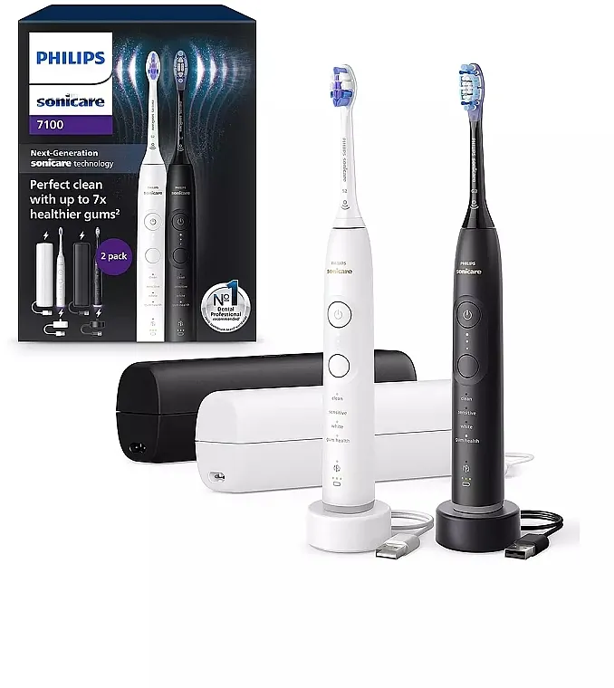 Philips Sonicare 7100 Series HX7429/02 Electric Toothbrush Dual Pack (toothbrush/2pcs) Set električnih četkica za zube