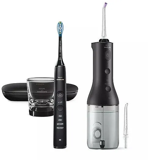 Philips Sonicare Cordless Power Flosser 9000 HX3886/43 Irigator, crni