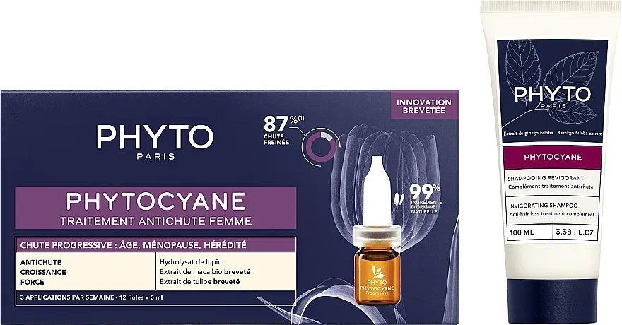 Phyto Phytocyane (ampoules/12x5ml + sh/mini/100ml) Komplet