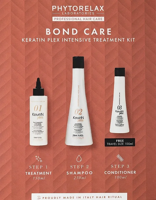 Phytorelax Laboratories Keratin Plex Bond Care (treatment/150ml + shm/250ml + cond/100ml) Set