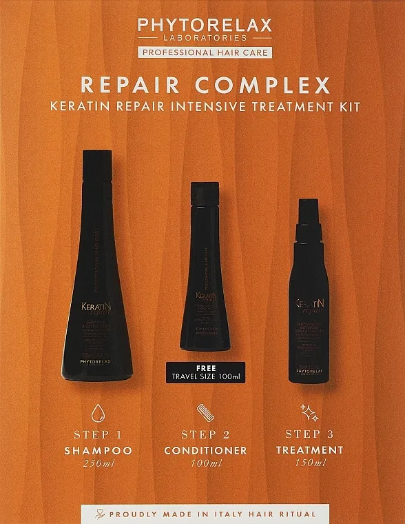 Phytorelax Laboratories Keratin Repair (shm/250ml + h/milk/100ml + h/spray/150ml) Set