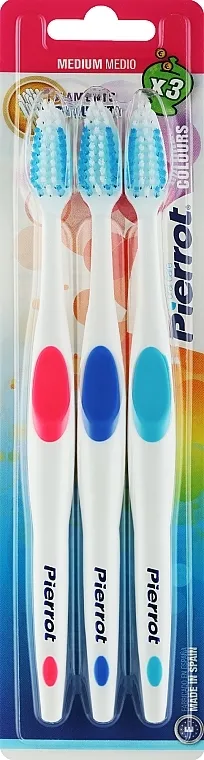 Pierrot New Active Set četkica za zube Colours, plava + roze + teget