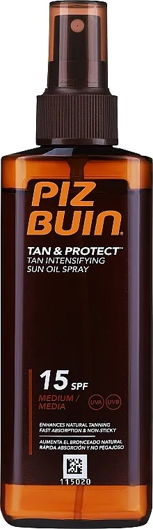 Piz Buin Tan&amp;Protect Tan Accelerating Oil Spray SPF15 Zaštitno ulje za brzo tamnjenje