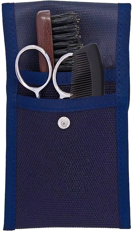 Plisson Beard And Moustache (hair/comb/1pcs + hair/brush/1pcs + scissors/1pcs + case) Set